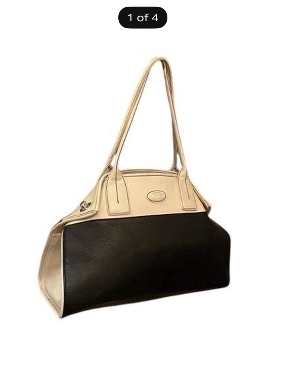 Tod's Black and Cream Two-Tone Shoulder Bag
